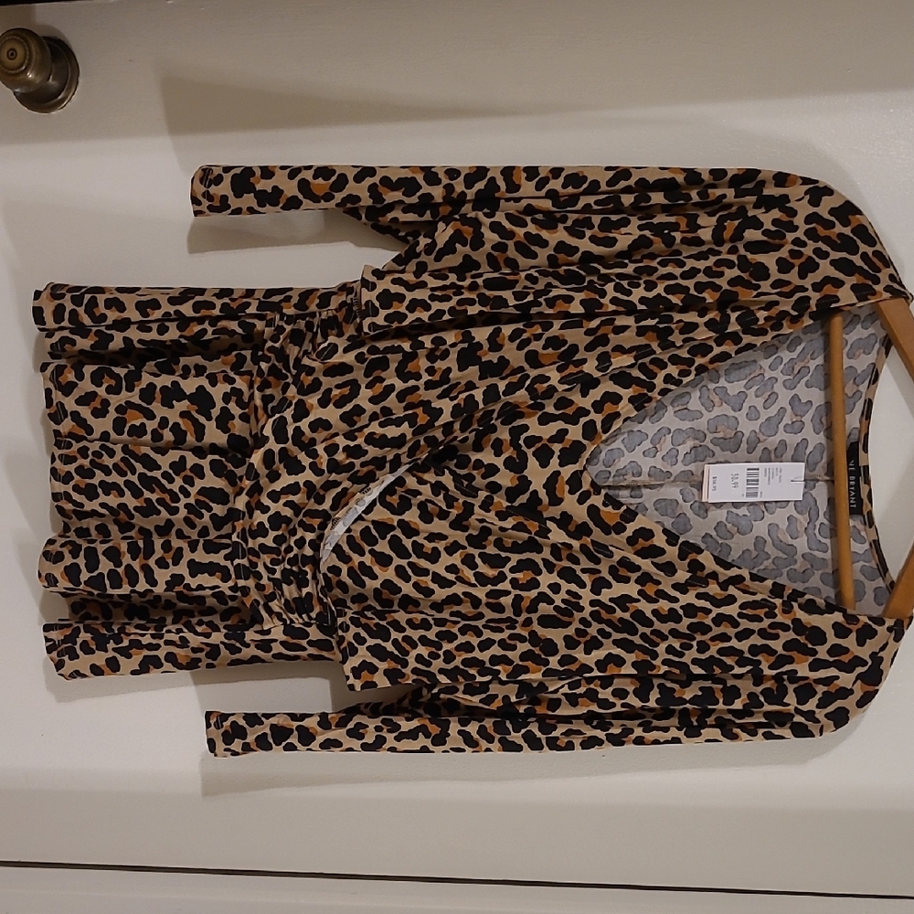Lane Bryant Animal Print V-Neck Blouse